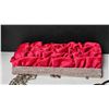 Image 4 : Red Satin Clutch with Rhinestone Detail, Bangles, Necklace, and Rose Hook