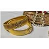 Image 4 : Vintage Jewelry Box with Assorted Costume Jewelry Including Bangles, Bracelets, and Watch