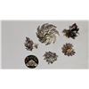 Image 1 : Six Assorted Vintage Brooches in Mixed Metals and Enamel Sarah Coventry
