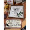 Image 5 : Home Decor Items Featuring Signs, Boho shelf Clock, and More