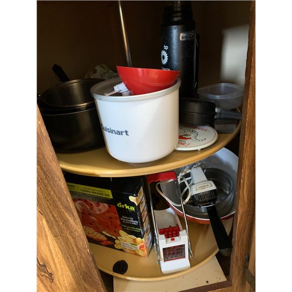 Three Mystery Kitchenware and Cookware Cupboards
