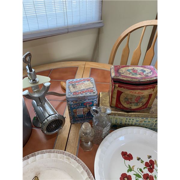 Vintage Kitchenware, Tins, and Decorative Dishes