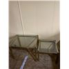 Image 1 : MCM Glass-Top Tables with Gold-Tone Metal Frames