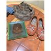 Image 3 : Artisan Beaded Moccasins, Fur Accessories, Horse-Themed Tapestry, and Art Tray