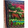 Image 7 : Artisan Beaded Moccasins, Fur Accessories, Horse-Themed Tapestry, and Art Tray