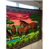Image 8 : Artisan Beaded Moccasins, Fur Accessories, Horse-Themed Tapestry, and Art Tray