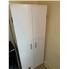 Image 1 : White Wooden Two-Door Storage Cabinet with Handles