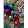Image 6 : Vintage 1960s Christmas Ornaments, Including Glass Bulbs and Angel Tree Topper