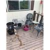 Image 1 : Two Metal Patio Chairs With Side Table and Planters