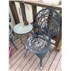 Image 2 : Two Metal Patio Chairs With Side Table and Planters