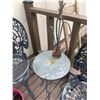 Image 3 : Two Metal Patio Chairs With Side Table and Planters