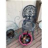 Image 4 : Two Metal Patio Chairs With Side Table and Planters