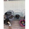 Image 5 : Two Metal Patio Chairs With Side Table and Planters