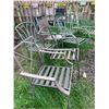Image 1 : Six Metal Outdoor Patio Chairs with Varied Back Designs