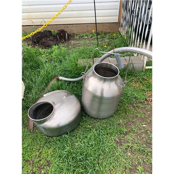 Steel Jugs and Metal Spout with Rustic Character