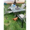 Image 5 : Outdoor Patio Dining Set with Glass Table, Chairs, and Umbrella Base