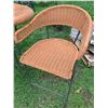 Image 4 : Three-Piece Wicker Bistro Set With Table and Two Chairs