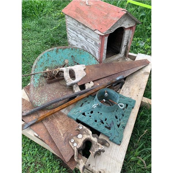 Miscellaneous Rustic Farmhouse Items With Small Wooden Structure