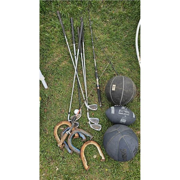 Sports and Leisure Equipment Including Clubs, Balls, and Horseshoes