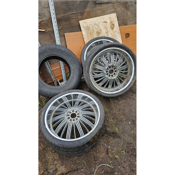Three Multi-Spoke Alloy Wheels with Tires