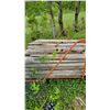 Image 3 : Rustic Wooden Fence Posts With Barbed Wire Roll and Metal Frame