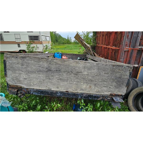 Utility Trailer With Wooden Bed and Metal Frame
