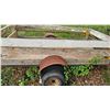 Image 7 : Small Wooden Utility Trailer With Metal Wheels and Frame