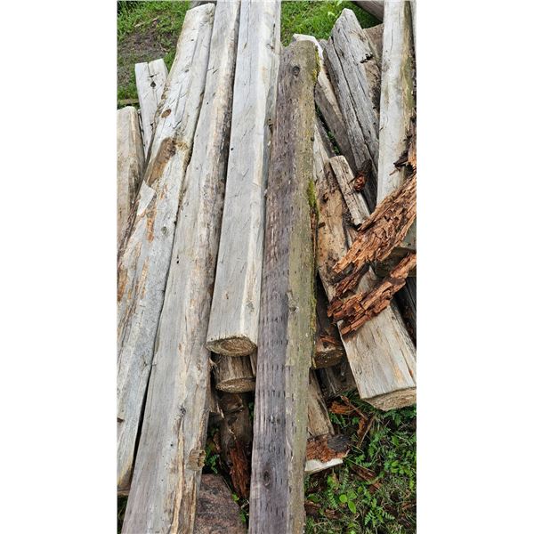 Weathered Wooden Fence Posts
