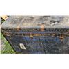 Image 5 : Blue Wooden Trunk With Metal Accents and Vintage Iron