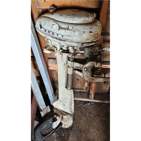 Scott Outboard Motor in As-Is Condition for Restoration or Parts