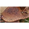Image 2 : Western Leather Saddle with Hand-Tooled Floral Design and Lasso