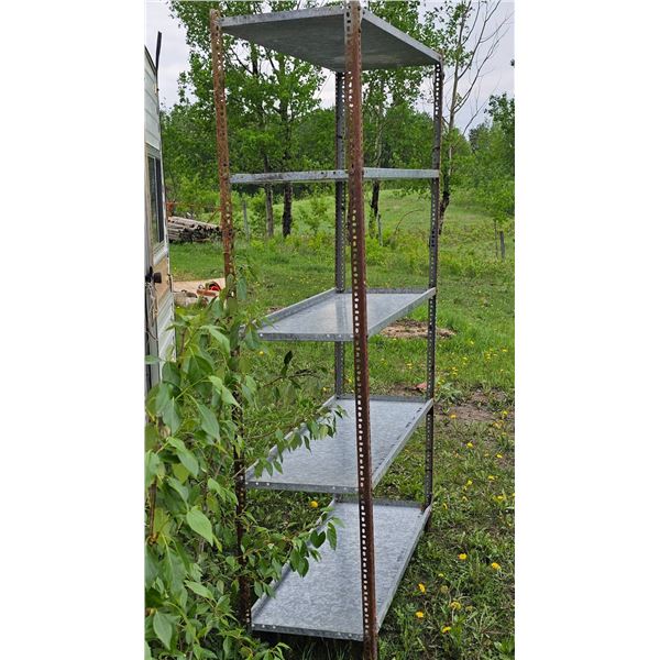 Metal Shelving Unit With Five Adjustable Shelves