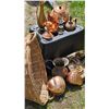 Image 2 : Copper, Brass, and Metal Decorative Items with Wicker Basket