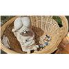 Image 2 : Decorative and Functional Items Including Ceramic Figures, Chair, and Storage Chest