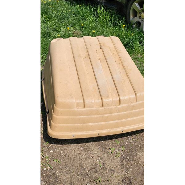Beige Hard-Shell Plastic Roof Carrier