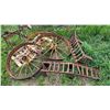 Image 3 : Vintage Metal Wagon Wheels and Ladders