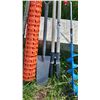 Image 2 : Outdoor Tools Including Auger, Shovels, and Safety Fence