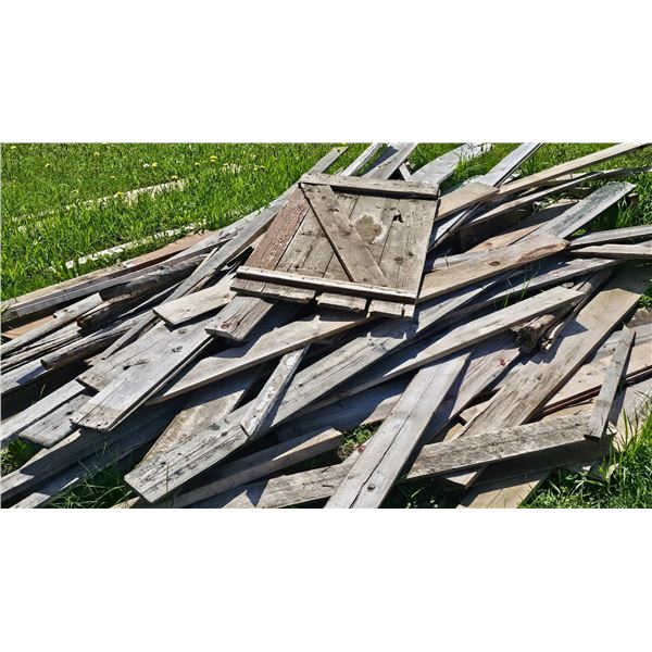 Reclaimed Weathered Wood Planks and Beam