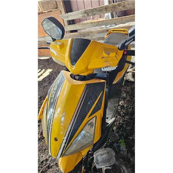 Yellow Electric Scooter with Galaxy 500 Branding