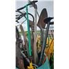 Image 3 : Garden Tools in a Green Plastic Storage Barrel