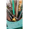 Image 4 : Garden Tools in a Green Plastic Storage Barrel