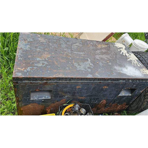 Metal Storage Boxes with Assorted Hardware and Tools