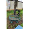 Image 5 : Tree Swing with Tire and Rope Ladder Plus Metal Garden Wagon
