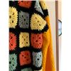 Image 3 : Multicolored Crochet Cardigan With Granny Square Design and Yellow Sleeves