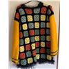 Image 6 : Multicolored Crochet Cardigan With Granny Square Design and Yellow Sleeves