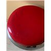 Image 4 : Metal Stool with Red Vinyl Seat Cushion and Chrome Finish