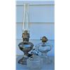 Image 1 : Three Oil Lamps Including Glass and Metal Aladdin Lamp