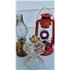 Image 5 : Oil Lanterns and Lamp Group Featuring Vintage Red Hurricane Lamp