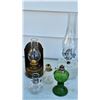 Image 1 : Five Oil Lamps with Glass, Brass, and Metal Components