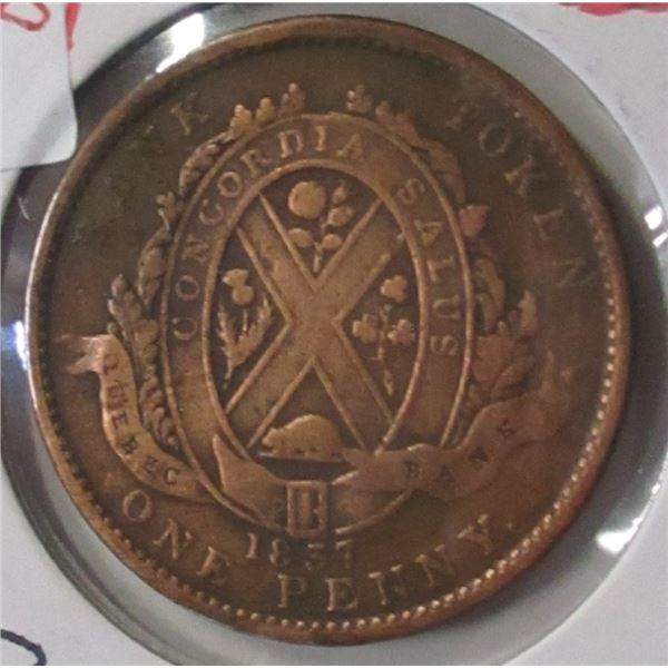 1837 PROVINCE OF CANADA LARGE PENNY TOKEN